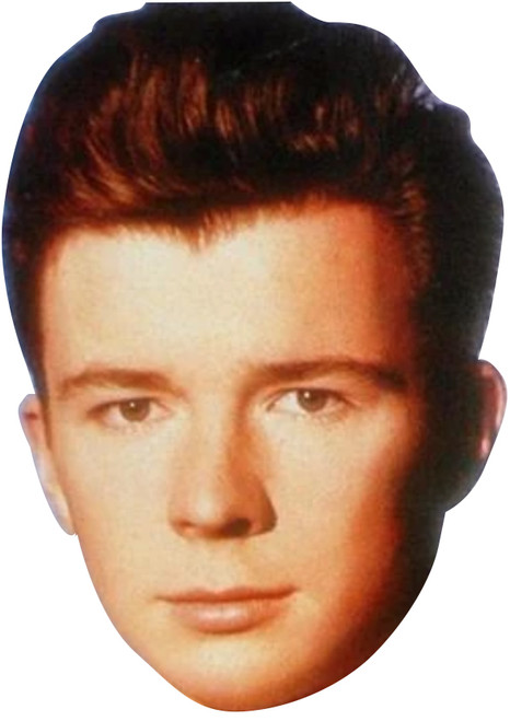 Young Rick Astley Celebrity Party Face Mask | Fancy Dress Cardboard Mask
