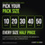 Mystery Comedy Greats face mask pack sizes: 10, 20, 30, 40 or 50 masks, all half price