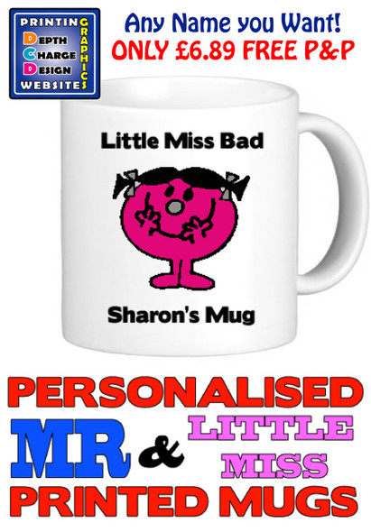 Little Miss Bad Personalised Mug Cup