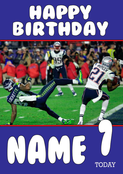Personalised New England Patriots Birthday Card 3