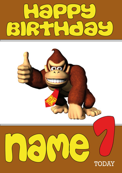 Retro Gaming Donkey Kong Personalised Card