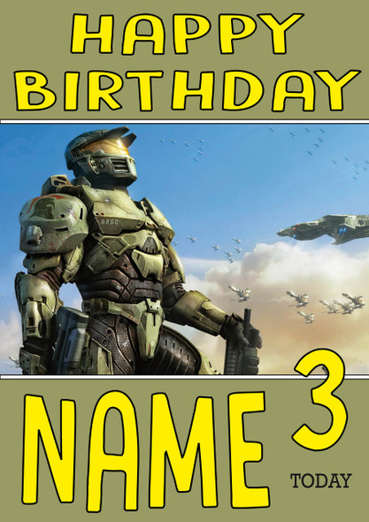 Retro Gaming Master Chief Personalised Card