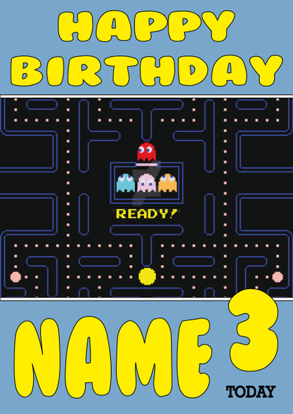 Retro Gaming Pacman Video Game Personalised Card 2