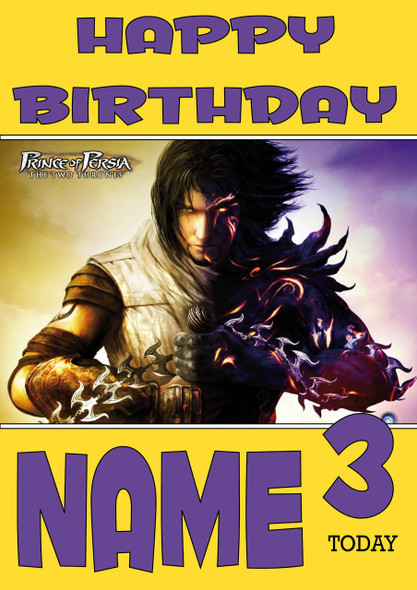 Retro Gaming Prince Of Persia Personalised Card