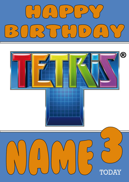 Retro Gaming Tetris Personalised Card 2