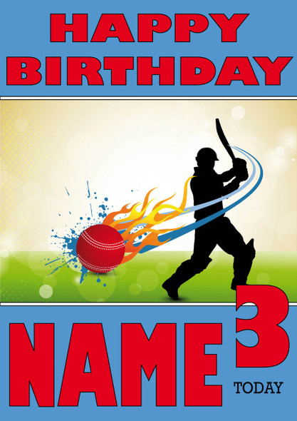 Cricket Speed Ball Personalised Card