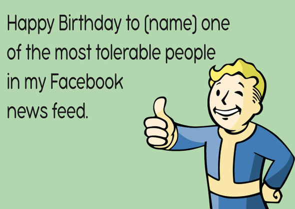 Most Tolerable Person In My Facebook News Feed Personalised Card