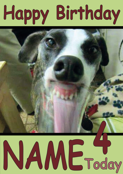 Dog Drinking From Glass Personalised Birthday Card