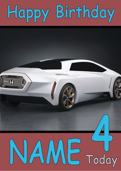 Honda Sport Concept Car Personalised Birthday Card