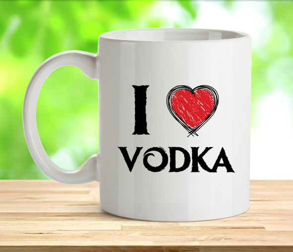 I Love Vodke Rude Adult Mug