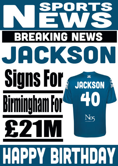 Signed For Birmingham Personalised Card