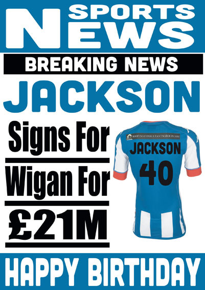 Signed For Wigan Personalised Card