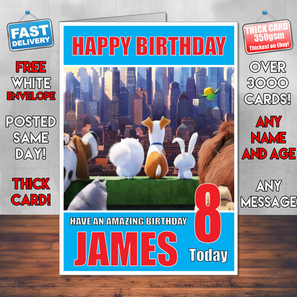 Secret Life Of Pets Bm Personalised Birthday Card