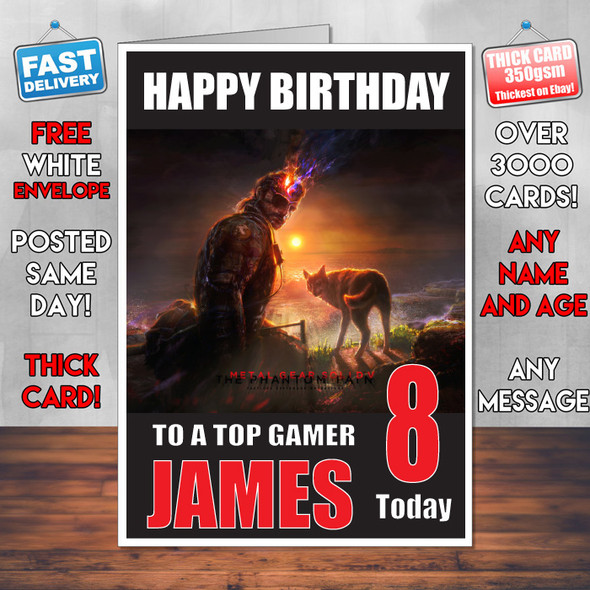 Metal Gear Solid Bm Personalised Birthday Card