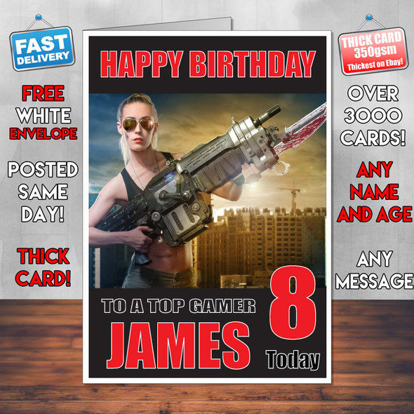 Gears Of War 3 Bm1 Personalised Birthday Card
