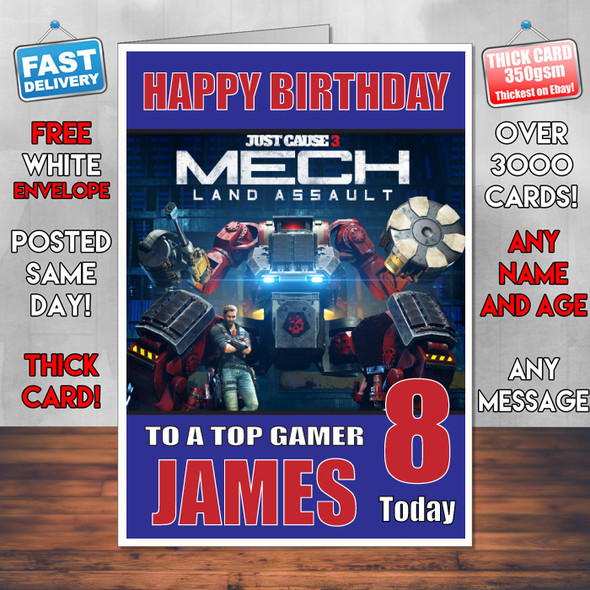 Just Cause 3 2 Bm1 Personalised Birthday Card