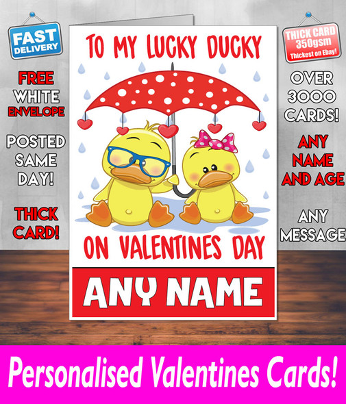 To My Lucky Ducky Valentines Card