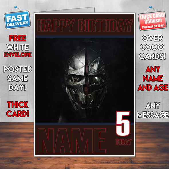 Dishonoured 2 2016 Personalised Birthday Card