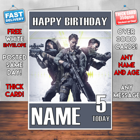 Sniper Ghost Recon 2017 Personalised Birthday Card