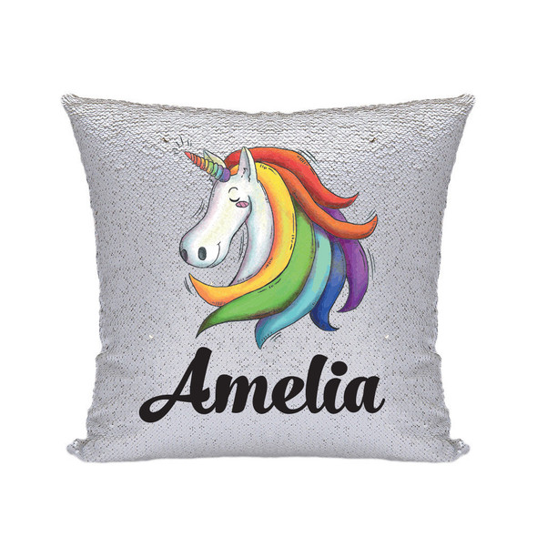 Personalised Unicorn Magic Pillow Cushion Reveal Mermaid | Custom Name