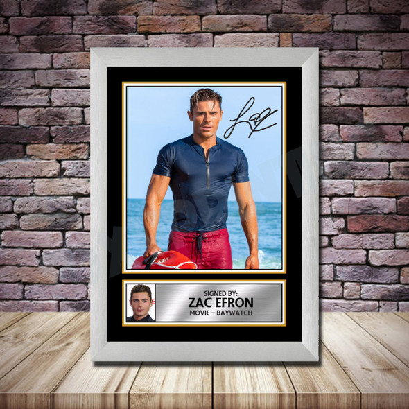 Personalised Signed Movie Autograph print - Zac Efron -A4 A3 A2 A1 - Framed or Print Only