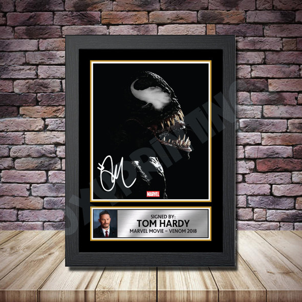 Personalised Signed Movie Autograph print - Tom Hardy Venom 2 -A4 A3 A2 A1 - Framed or Print Only