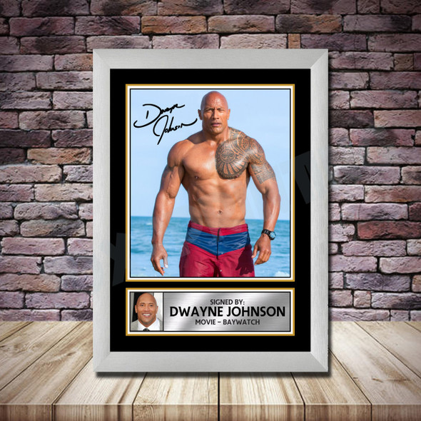 Personalised Signed Movie Autograph Print - Dwayne Johnson Framed Or Print Only