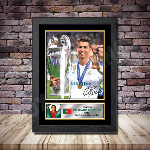 Personalised Signed Football Autograph Print - Ronaldo Framed Or Print Only