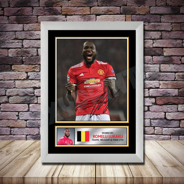 Personalised Signed Football Autograph Print - Romelu Lukaku Framed Or Print Only