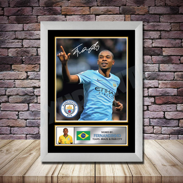 Personalised Signed Football Autograph Print - Fernandinho Framed Or Print Only