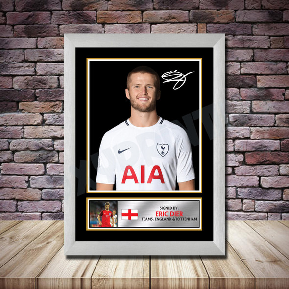 Personalised Signed Football Autograph print - Eric Dier -A4 A3 A2 A1 - Framed or Print Only