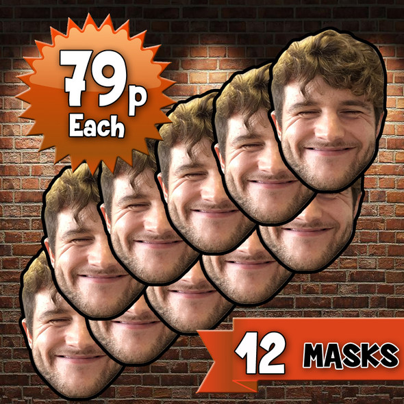 12 X Personalised Create Your Own Diy Face Masks