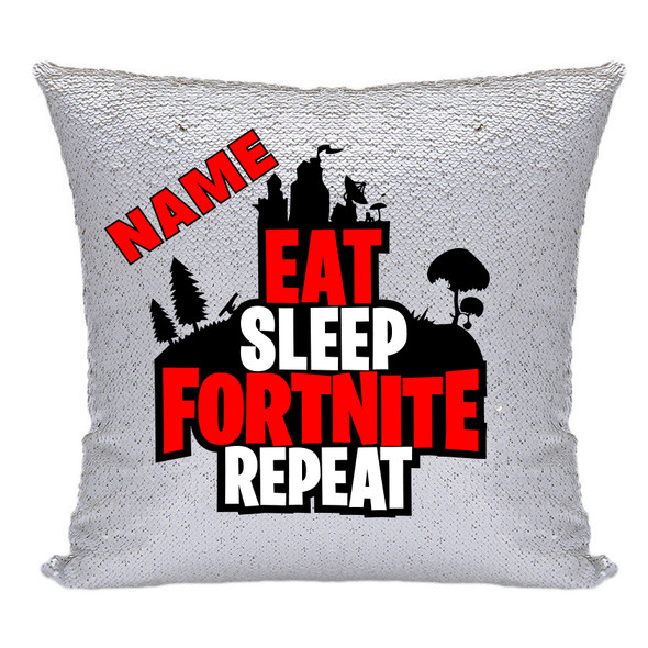 Hot Rod Red Fortnite Fn4 - White Design Magic Reveal Cushion Cover And Insert Personalised Sequin Christmas