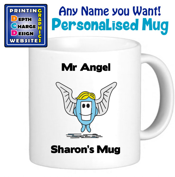 Miss Angel - Personalised Men Or Miss Mugs - Perfect Goft Xmas Secret Santa - Any Name