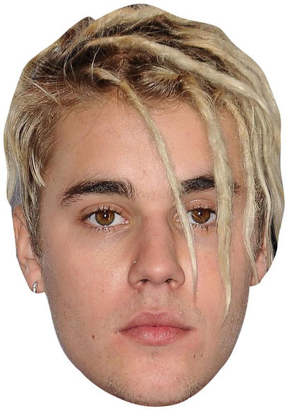 Justin Bieber Dreads 1 Jb - Music Star Fancy Dress Cardboard Celebrity Face Mask