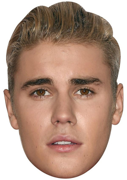 Justin Bieber Jb - Music Star Fancy Dress Cardboard Celebrity Face Mask