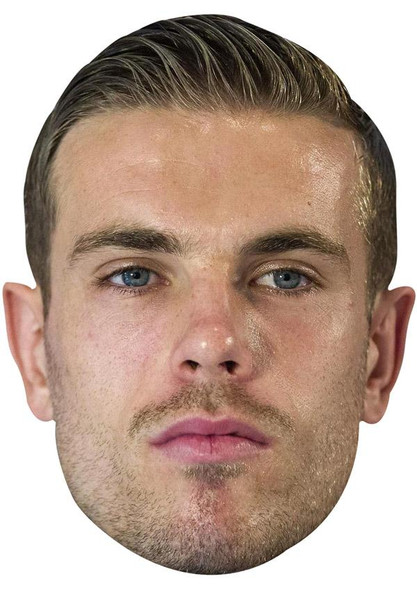Jordan Henderson Jb - Footballer Fancy Dress Cardboard Celebrity Face Mask