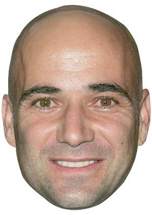 Andre Agassi Mask Jb - Tennis Fancy Dress Cardboard Celebrity Face Mask