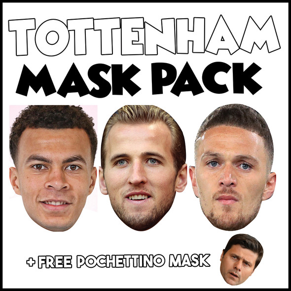 Tottenham Champions League Mask Pack 1 HARRY KANE, DELE ALI, KIERAN TRIPPIER, AND FREE POCHETINO