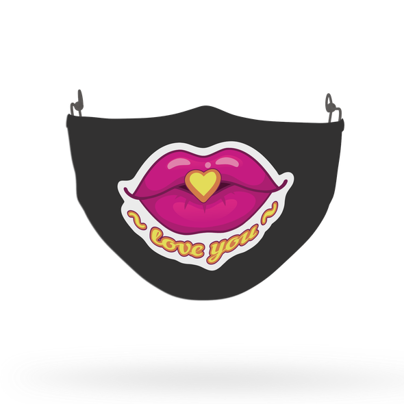 Sexy Lips 'Love You' Face Covering Print 10