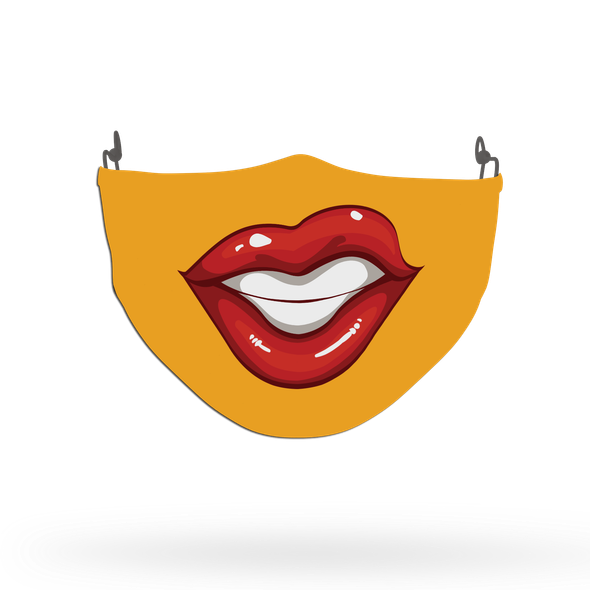Sexy Lips Orange Face Covering Print 14