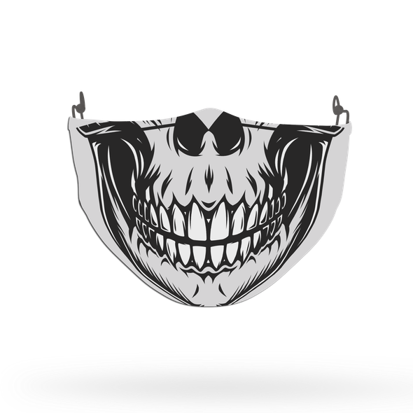 Black And White Skull Face Covering Print 1