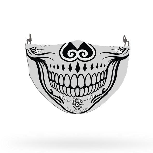 Black And White Skull Face Covering Print 2
