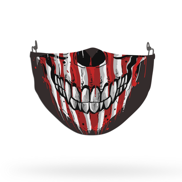 Red And White Skull Face Covering Print 10