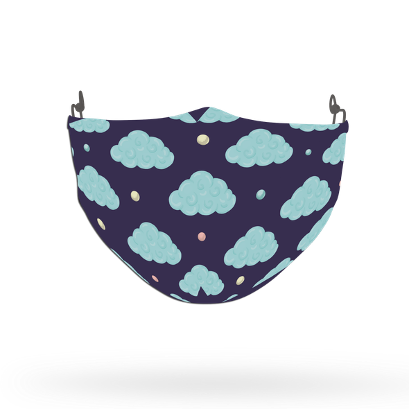 Blue Unicorn Clouds Pattern Face Covering Print 8