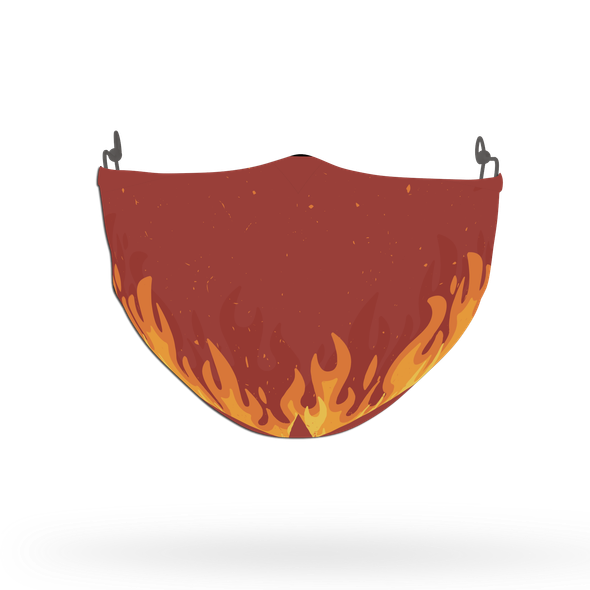 Red Fire Pattern Face Covering Print 2