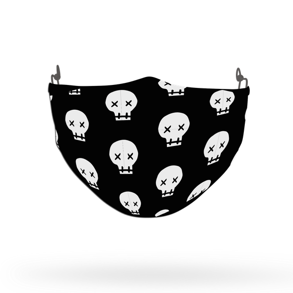 Cartoon Skull Horror Pattern Face Covering Print 3
