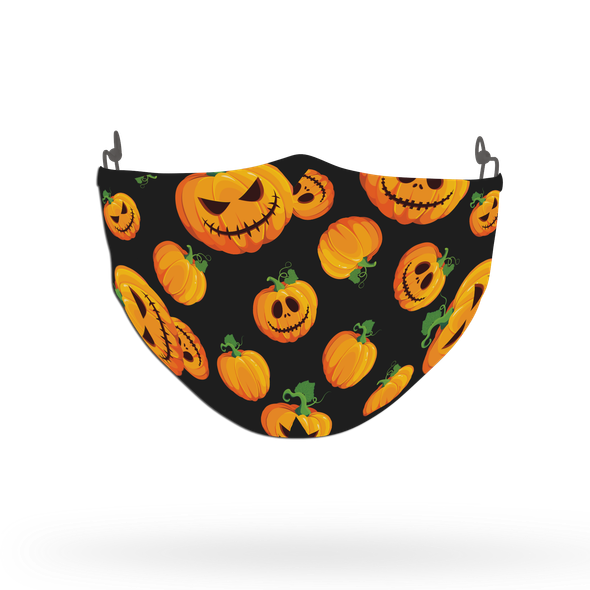 Horror Pumpkin Pattern Face Covering Print 3