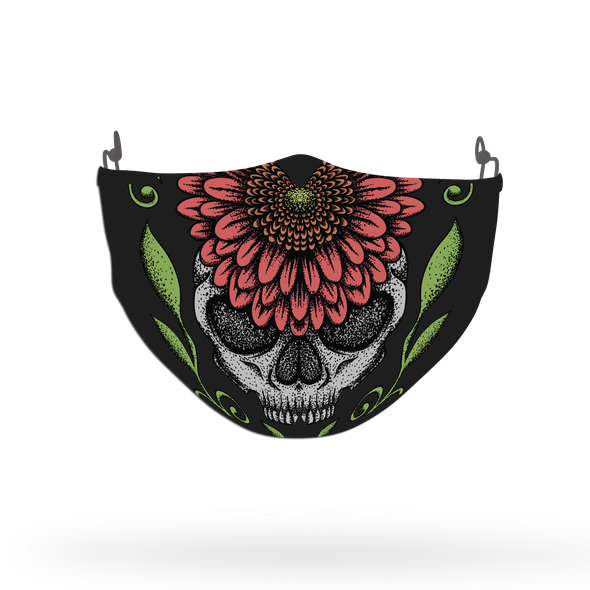 Horror Red Rose Pattern Face Covering Print 4