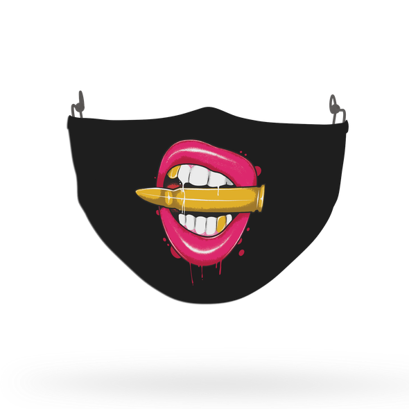 Pink Lips Pattern Face Covering Print 2